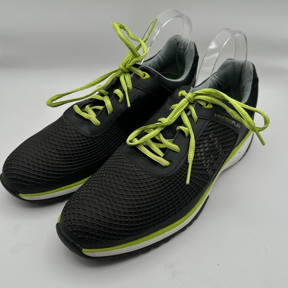 FootJoy Hyperflex Golf Shoes Spikeless Mens 8.5M Black Green‎ Golf Activewear